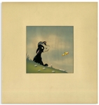 Original Disney Cel From the Academy Award-Winning 1938 Disney Short ''Ferdinand the Bull'' -- Featuring Ferdinand With a Butterfly